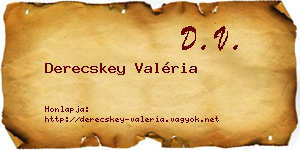 Derecskey Valéria névjegykártya